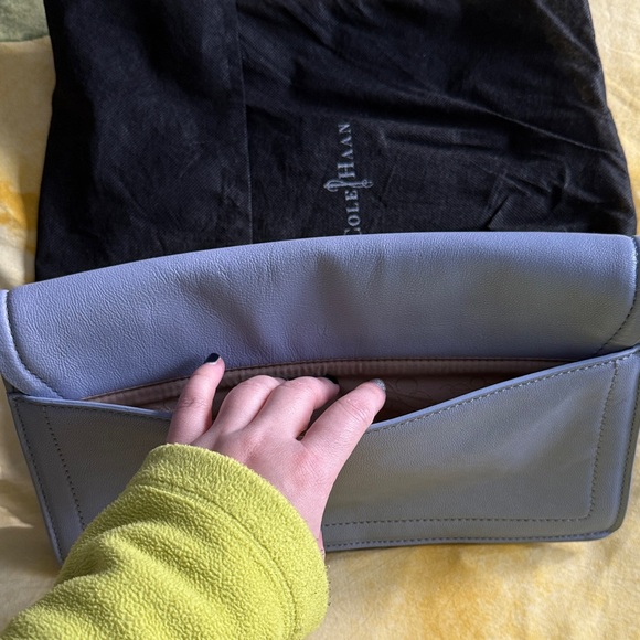 Cole Haan Sky Blue Leather Clutch - Picture 4 of 5